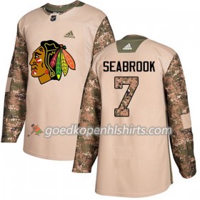 Chicago Blackhawks Brent Seabrook 7 Adidas 2017-2018 Camo Veterans Day Practice Authentic Shirt - Mannen